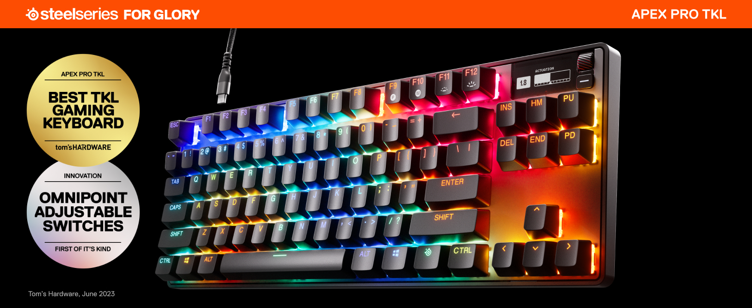 【Steelseries】APEX PRO TKL SteelSeries Apex Pro TKL Keyboard with display backlit USB
